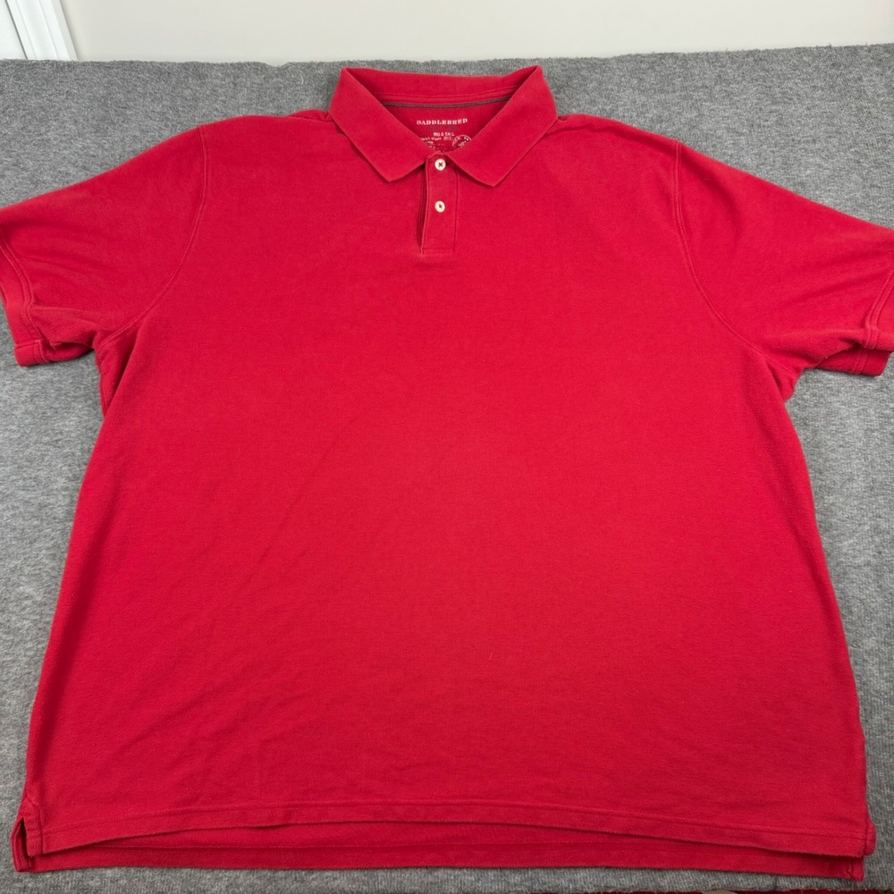 Saddlebred Polo Shirt Mens 3XLT Red Short Sleeve Cotton Blend Pique Big & Tall